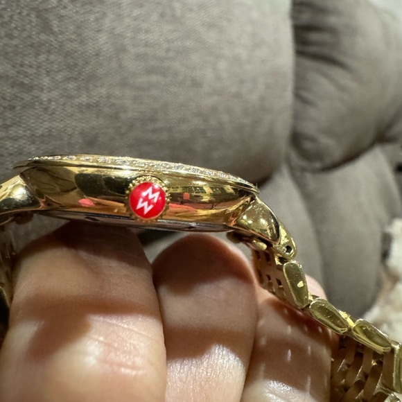 Sold! $2795 Michele Serein Diamonds Gold Tone Women's Watch MWW21B000031 - Picture 12 of 15